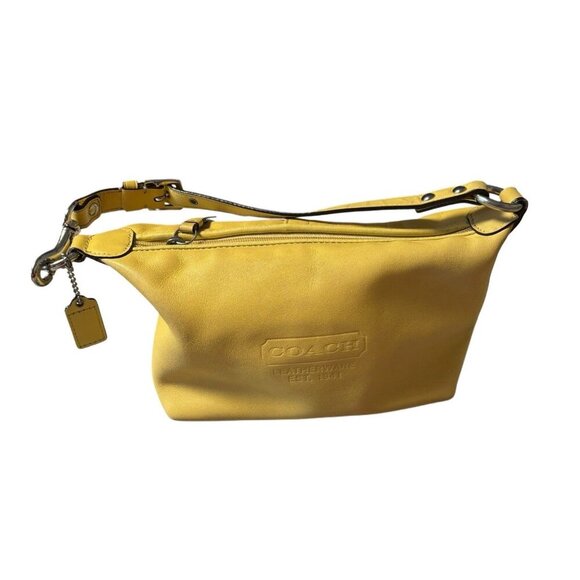 Coach Leatherware Mini Bag Mute Yellow Leather Baguette Y2K Vtg - Picture 1 of 8